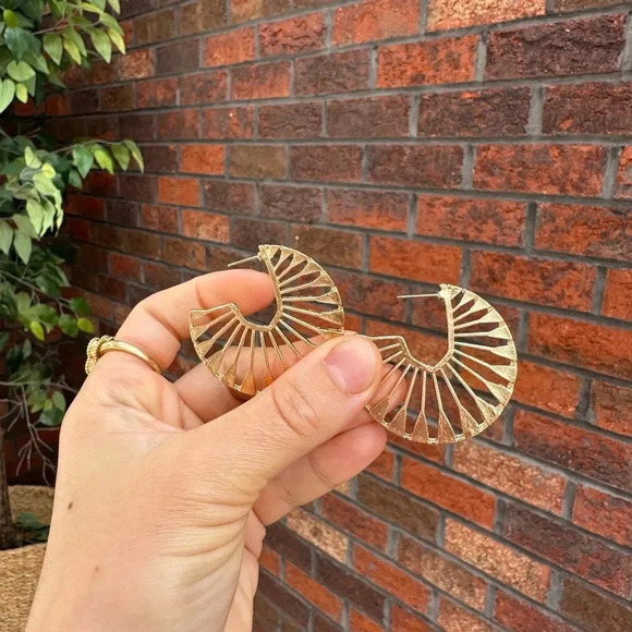 Free People Sunburst Hoop Earrings - Picture 6 of 8